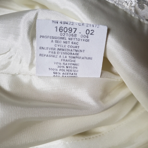 Scott McClintock 2000's VTG Ivory Lace long Embroidery Prom Wedding Dress sz 10 - Picture 5 of 9